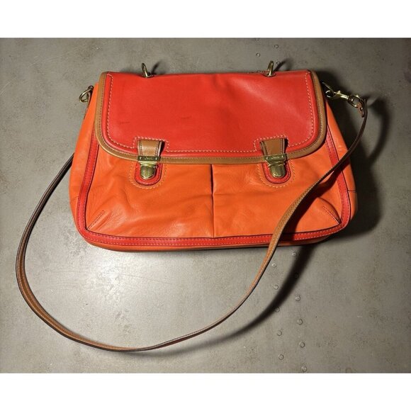 Coach Poppy Large Dylan Satchel Purse Handbag Shoulder Crossbody Leather - Picture 1 of 16